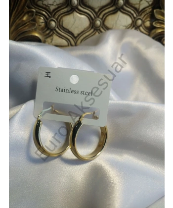 Çelik Gold Halka Küpe