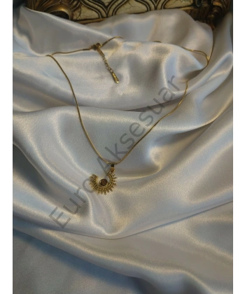 Çelik Güneş Kolye