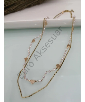 Çelik İnci Detaylı Kolye