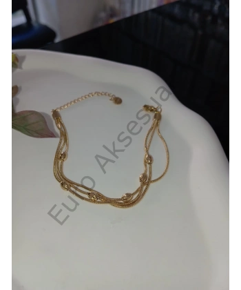 Çelik Üç Zincirli Arpa Bileklik