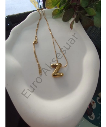 ÇELİK Z BALON HARF KOLYE 60 CM