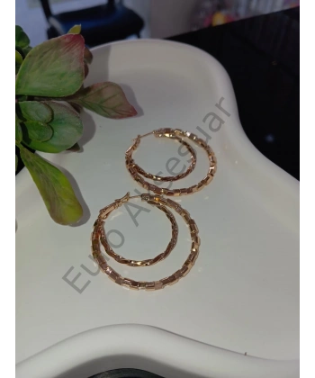 Çift Halka Detaylı Vip Küpe