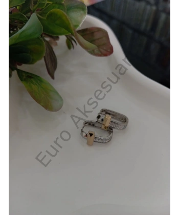 Çift Renkli Çelik Küpe