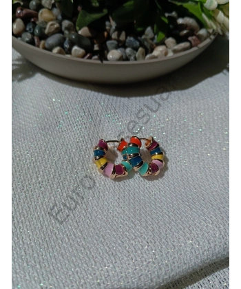 Çok Renkli Halka Vintage Küpe