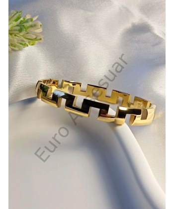 Gold Desenli Kelepçe Bileklik