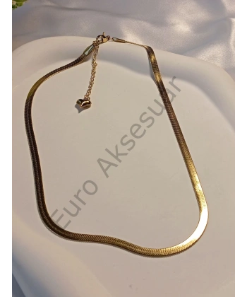 Çelik Gold Renk İtalyan Zincir Kolye