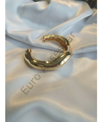 Gold Renk Vip Kıvrımlı Kelepçe Bileklik