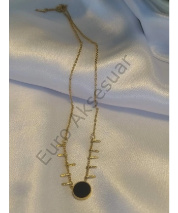 Halka Detaylı Çelik Kolye