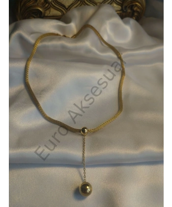 Hasır Zincirli Topçuk Kolye