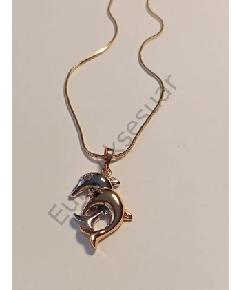 İkili Yunus Balığı Detaylı Xuping Kolye