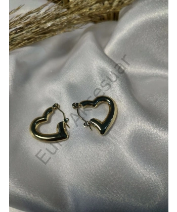 Kalp Model Çelik Küpe