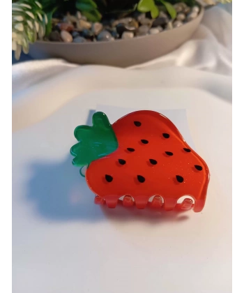 KÜÇÜK BOY ÇİLEK DESENLİ MANDAL TOKA