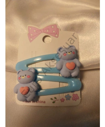 Mavi Renk Ayıcıklı Çıtçıt Toka