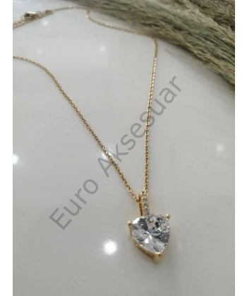 Kalp Detaylı Paslanmaz Çelik Kolye