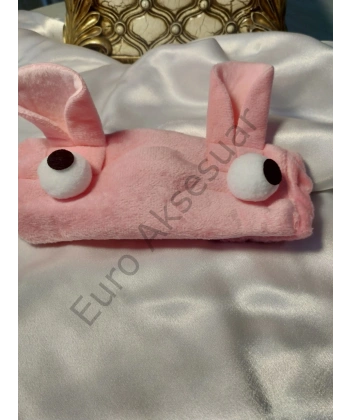 Pembe Renk Göz Detaylı Saç Bandı