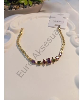 Renkli Taş Detaylı Xuping Bileklik