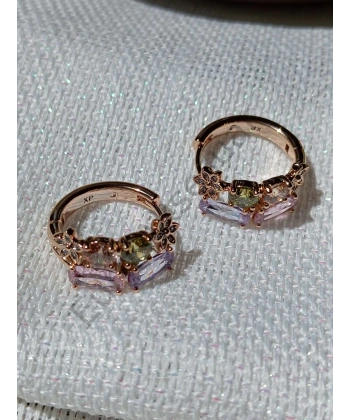 Renkli Zirkon Taşlı Vip Küpe