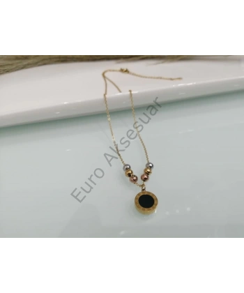 Roma Rakamı Detaylı Çelik Kolye