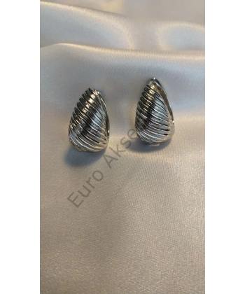 Silver Çelik Küpe 02