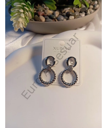 SİLVER HALKA DETAYLI VIP KÜPE