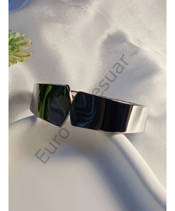 Silver Kalın Kelepçe Bileklik