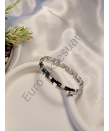 Silver Renk Zarif Çelik Kelepçe