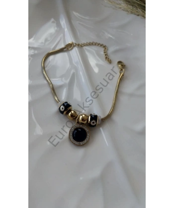 Siyah Boncuk Detaylı Pandora