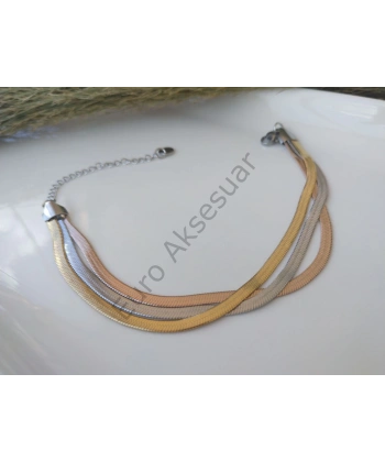 Üç Renk Çelik Bileklik