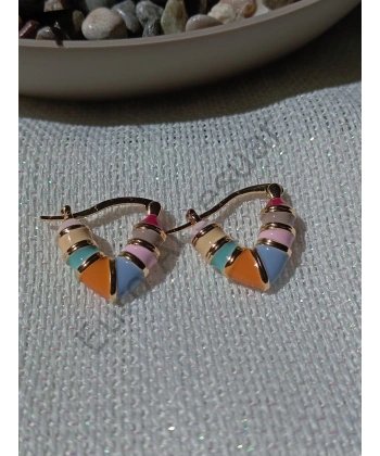 Üçgen Detaylı Vintage Küpe