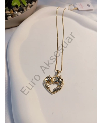 Unicorn Detaylı 14 K Xuping Kolye