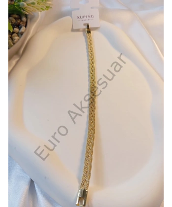 Vip Örgü Detaylı Bileklik 14 K