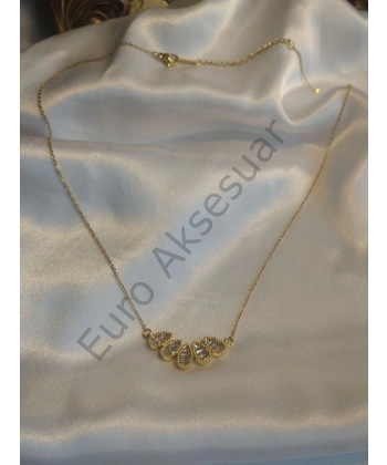 Yaprak Detaylı Çelik Kolye