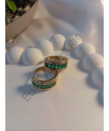 Yeşil Taş Detaylı Xuping Jewelry Küpe