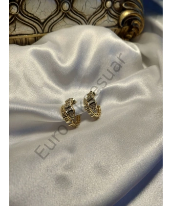 Yılan Detaylı VIP Küpe