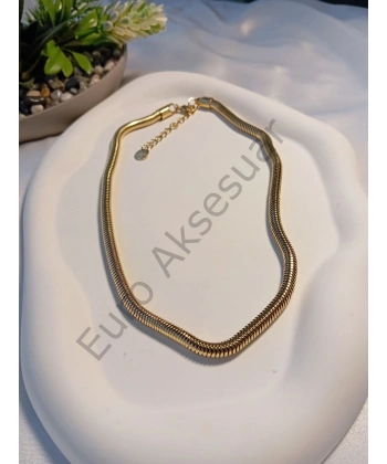 Zincir Detaylı Çelik Kolye