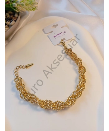 Zincir Detaylı Vip Bileklik 14 K