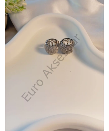 ZİRKON TAŞ DETAYLI SİLVER VIP KÜPE