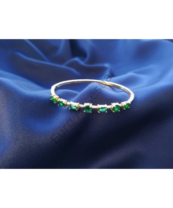 Yeşil Zirkon Taşlı Çelik Kelepçe