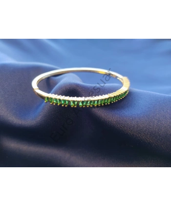 Zirkon Taşlı Yeşil Çelik Kelepçe