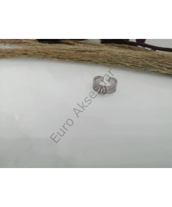 Silver Zirkon Taşlı Çelik Yüzük