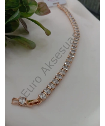 Zirkon Taşlı Rose Vip Bileklik