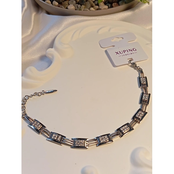 Gümüş Renk Zirkon Taşlı Xuping Jewelry Vip Bileklik