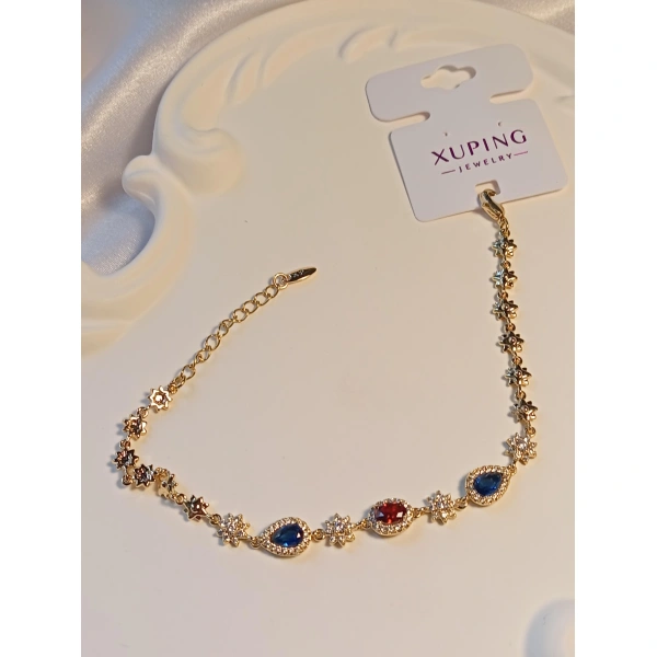 Kırmızı - Lacivert Zirkon Taşlı Vip Xuping Jewelry Bileklik