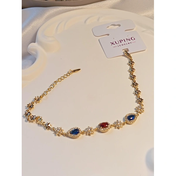 Kırmızı - Lacivert Zirkon Taşlı Vip Xuping Jewelry Bileklik