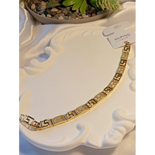 Dikdörgen Şekil Detaylı Zirkon Taşlı Vip Xuping Jewelry Bileklik