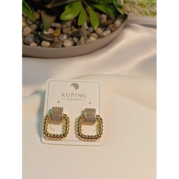 Kare Zirkon Taşlı Xuping Jewelry VIP Küpe