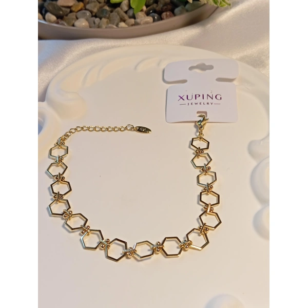 Geometrik Desenli Xuping Jewelry 14 K Kaplama Bileklik