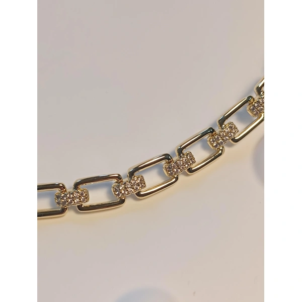 Dikdörtgen Zirkon Taşlı 14 K Kaplama Xuping Jewelry Bileklik