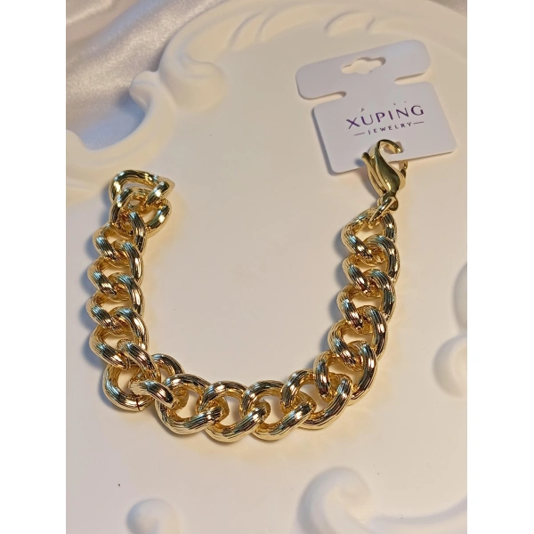 14 K Zincir Detaylı Xuping Jewelry Çelik Bileklik