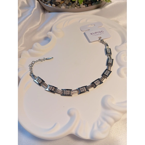Gümüş Renk Zirkon Taşlı Xuping Jewelry Vip Bileklik